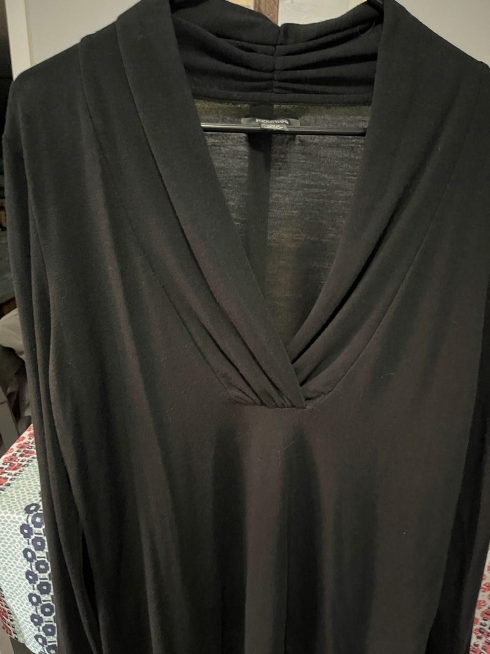 Kenneth Cole Black Draped V-Neck Women's Top